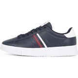 TOMMY HILFIGER - MODERNE CUPSOLE STREPEN LTH - Low Top - BLAUW - Leer
