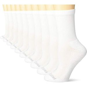 Fruit of the Loom Dagelijkse zachte gewatteerde sokken voor dames - 10 paar verpakkingen, Wit, 8-12