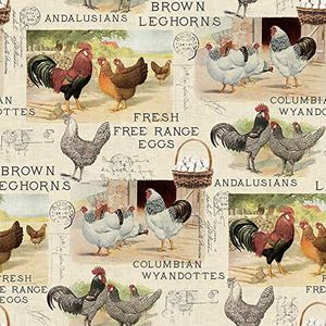 VILBER Behang, digitale print op vliesstof, PVC-vrij, milieuvriendelijke HP latexinkten, speciale breedte 68 cm x 10 m lang, dekt 6,80 m2, CHICKENS.3084 W-02