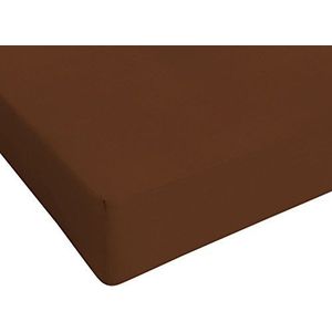 Italian Bed Linen Max Color Hoeslaken voor tweepersoonsbed, 100% katoen, chocolade, 2-zits Maxy