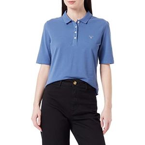 GANT Dames ORIGINAL LSS Pique Polo Shirt Hurricane Blue, XS