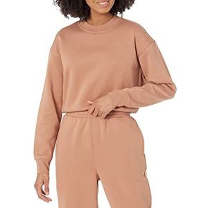 Amazon Essentials Dames cropped drop-shoulder sweatshirt (verkrijgbaar in grote maten), lichtbruin, XXL