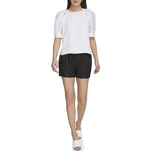 DKNY Dames 3/4 mouw satijn blouse, wit, S, wit, S