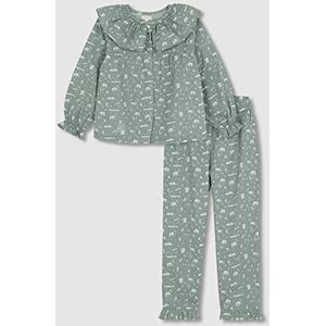 Gocco Jungle-pyjama voor meisjes, donkergroen, 5-6 jaar, donkergroen, 5-6 Jaren