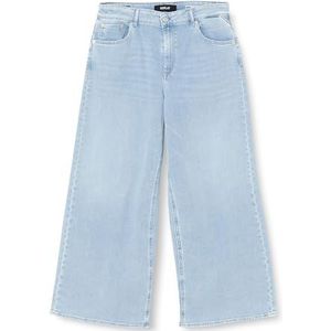 Replay Damesjeans Umath Wide Leg Fit van Comfort Denim, Lichtblauw 010, 30W / 34L