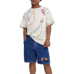 Geborduurde jeansbermuda