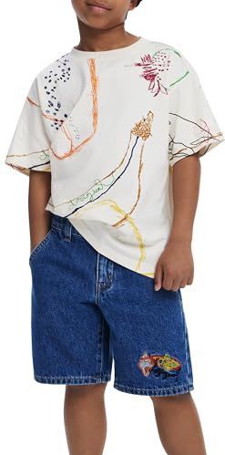 Geborduurde jeansbermuda