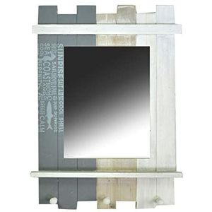 Vacchetti spiegel voor zee, gestreept, met hanger, hout, meerkleurig, middelgroot