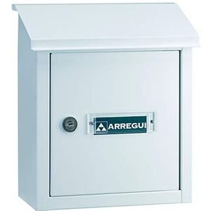 ARREGUI V4091 brievenbus van staal voor deuren of hekken binnenshuis, 23 x 4 cm, maat S (DIN A5 post), weerbestendig, eenvoudig te installeren, wit