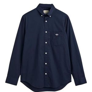 GANT Heren REG POPLIN SS Shirt Klassiek hemd, Marine, Standaard, marineblauw, XL