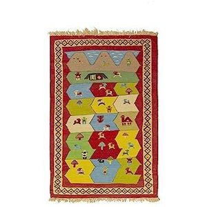 Modern tapijt Persian Flat GABBEH Home & Living 146 x 102 cm wol in plantaardige kleur, ideaal voor elk type omgeving: Keuken, badkamer, woonkamer, slaapkamer