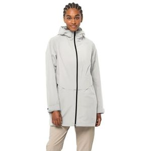 Jack Wolfskin Mainkai Long JKT W Lange jas, zilver/grijs, S Dames, Zilver/Grijs, S