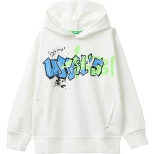 United Colors of Benetton Pullover met capuchon voor kinderen en jongeren, Wit, 130