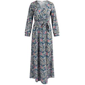 EYOTA Maxi-jurk voor dames, met paisley-print, Blauw meerkleurig., L