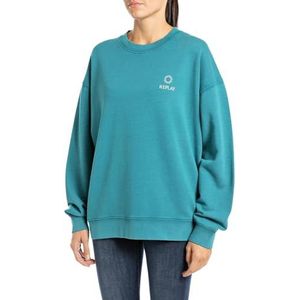 Replay Oversized sweatshirt voor dames, 181 Peacock, L