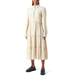 Koton Maxi-shirt met lange mouwen voor dames, knoop, detail, viscose stof jurk, grijs (049), 36