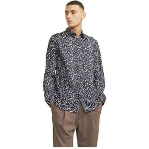 JACK & JONES PREMIUM Regular Fit Overhemd JPRBLANORDIC met All Over Print Donkerblauw