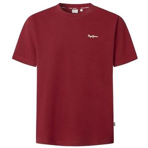 Pepe Jeans Heren Contrast Connor T-Shirt, Rood (Currant RED), XS, Rood (bes rood), XS