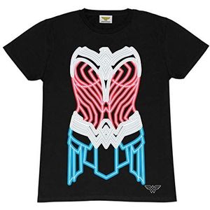 DC Comics Wonder Woman 1984 Neon Rüstung Vriendje fit t-shirt, Vrouwen, S-5XL, Schwarz, Officiële Koopwaar