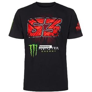 63 T-shirt Bagnaia - Monster Dual Line, heren, zwart, S