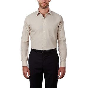 Van Heusen Heren Overhemd Regular Fit Poplin Solid, Steen, 15.5"" Neck 36""-37"" Sleeve