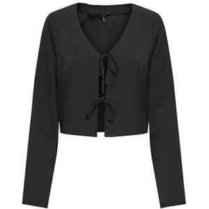 Onlnova Life Elite L/S Hailey Tie Top, zwart, S