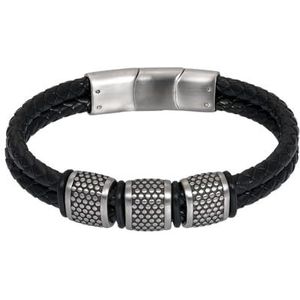 iXXXi Men Leren Heren armband Conrad Zilver Mat | 21cm