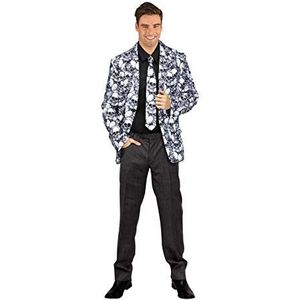 Jacket Halloween Skulls disguise fancy dress costume man suit with tie (One size adult)