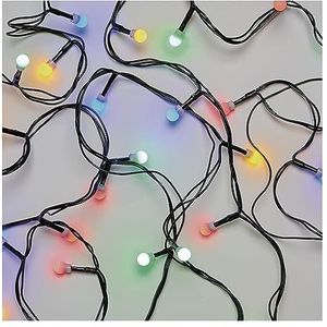 EMOS Led-lichtketting Cherry kleurrijk voor binnen en buiten, 8 m lange kerstlichtketting met 80 leds in bolvorm, Ø 1 cm, 8 lichtmodi, voeding en transformator, voor feestjes, Kerstmis, decoratie