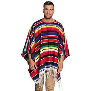 Boland 54420 - poncho Diego, afmetingen 140 x 155 cm, meerkleurig, sprei, Mexico, Mexicaans, kostuum, carnaval, themafeest