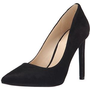 Nine West Women's Tatiana Dark Natural Suede Dress Pump, Black Suede, 9.5 M US