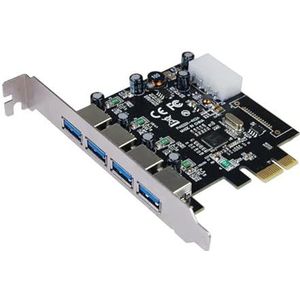 Longshine USB 3.0 Card PCIe 4 * extern incl. SATA Power Kabel retail - Serial ATA - SATA, LCS-6380-4