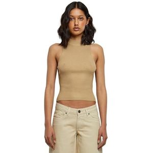 Urban Classics Vrouwen Dames Short Rib Knit Turtleneck Top T-shirt, unionbeige, XL, effen beige, XL