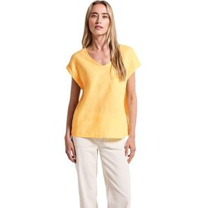 Street One - Dames Blouse - Geel - Linnen-Katoenmix