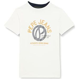 Pepe Jeans Ram T-shirt voor jongens, 803 Off White, 10 Jaar