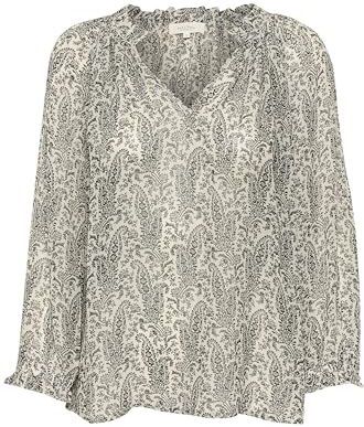 Blouse met lange mouwen Relaxed fit French Oak Paisley Print white black