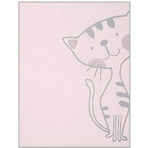 biederlack Babydeken, 75 x 100 cm, babykatoenen kat, knuffeldeken met patroon, roze met kattenmotief, 50% katoen, 43% dralon en 7% polyester, Made in Germany