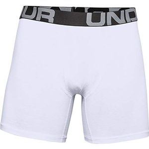 Under Armour Elastische en sneldrogende boxershorts, extra comfortabele onderbroeken met 4-way-stretch in 3-pack, wit, XS