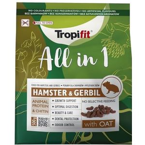 All in 1 Hamster & Gerbil 500 g - Voer voor Hamsters en Gerbils. Compleet geëxtrudeerd voer, op basis van granen en zaden, met dierlijke eiwitten en chitine