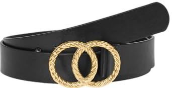 VERO MODA Vmditte Coated Belt Noos Damesriem, synthetisch, Zwart/Detail:w. Goud, 85