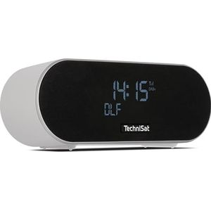 TechniSat DIGITRADIO 53 BT Premium stereo wekkerradio met USB-oplaadfunctie (DAB+, FM, klok-/datumweergave, dubbel alarm, slaaptimer, snooze, lichtsensor, bluetooth-audiostreaming, 20 W) lichtgrijs