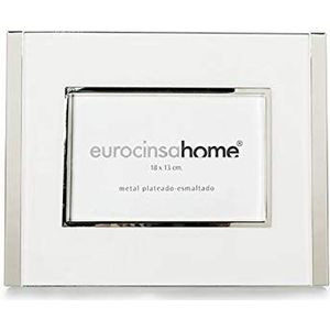 EUROCINSA Ref.17111 fotolijst, glas, aluminium, wit, zilver, 26 x 21 cm