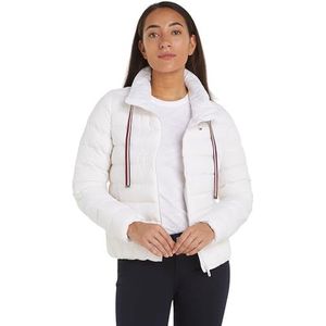 Tommy Hilfiger Dames Donsgevulde Jas Packable Gewatteerde Winter, Wit (Th Optisch Wit), M