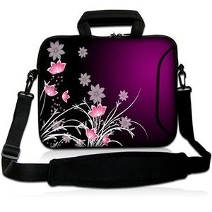 Pedea Sleeve Case met schouderriem voor 15,6 inch laptop - rode bloemen