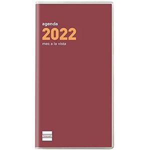 Finocam - Kalender 2022 maandkalender van januari 2022 tot december 2022 (12 maanden) PL4 - 80 x 150 mm platte cocktail Bordeaux katalaans