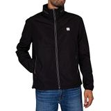 Armani Exchange Inpakbaar, verborgen hoodie, twee ritszakken op de voorkant, rubberen patch logo, windjack voor heren, Zwart, XXL