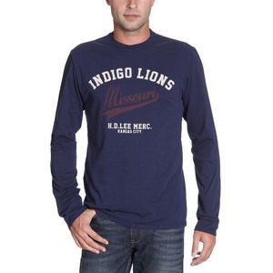 Lee Heren shirt met lange mouwen Missouri T LS - L631AI35, Bleu - Bleu (Marine), XL