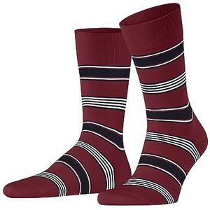 FALKE Heren Sokken Marina Stripe M SO Katoen Gedessineerd 1 Paar, Rood (Scarlet 8228), 39-40