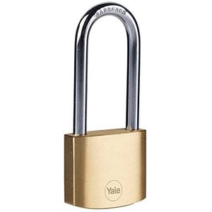 Yale - Y110B/30/147/1 standaard veiligheid 30 mm messing hangslot - lange beugel - 3 sleutels