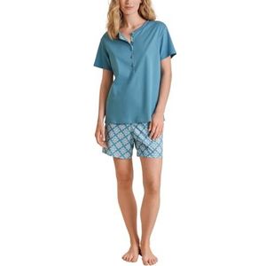 CALIDA Daylight Dreams pyjama kort Niagara Blue, 1 stuk, maat 48-50, Niagara-blauw, 48/50